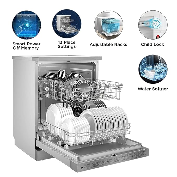 Midea 13 Place Setting Standard Dishwasher (WQP12-5201F, Silver)(OPEN BOX) Midea 13 Place Setting Standard Dishwasher (WQP12-5201F, Silver)(OPEN BOX)